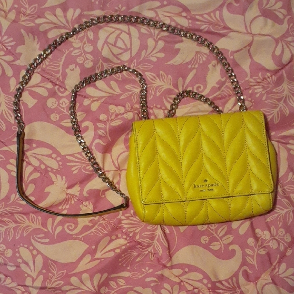 Kate Spade Yellow Chevron Crossbody Bag